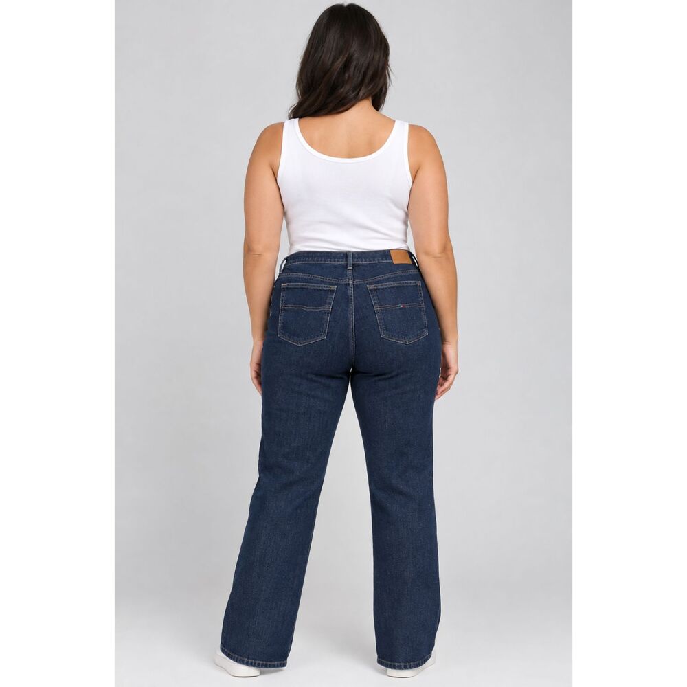 VTG Y2K 2002 Tommy Hilfiger Stretch Hipster Bootcut Blue Jeans Women's Sz 18